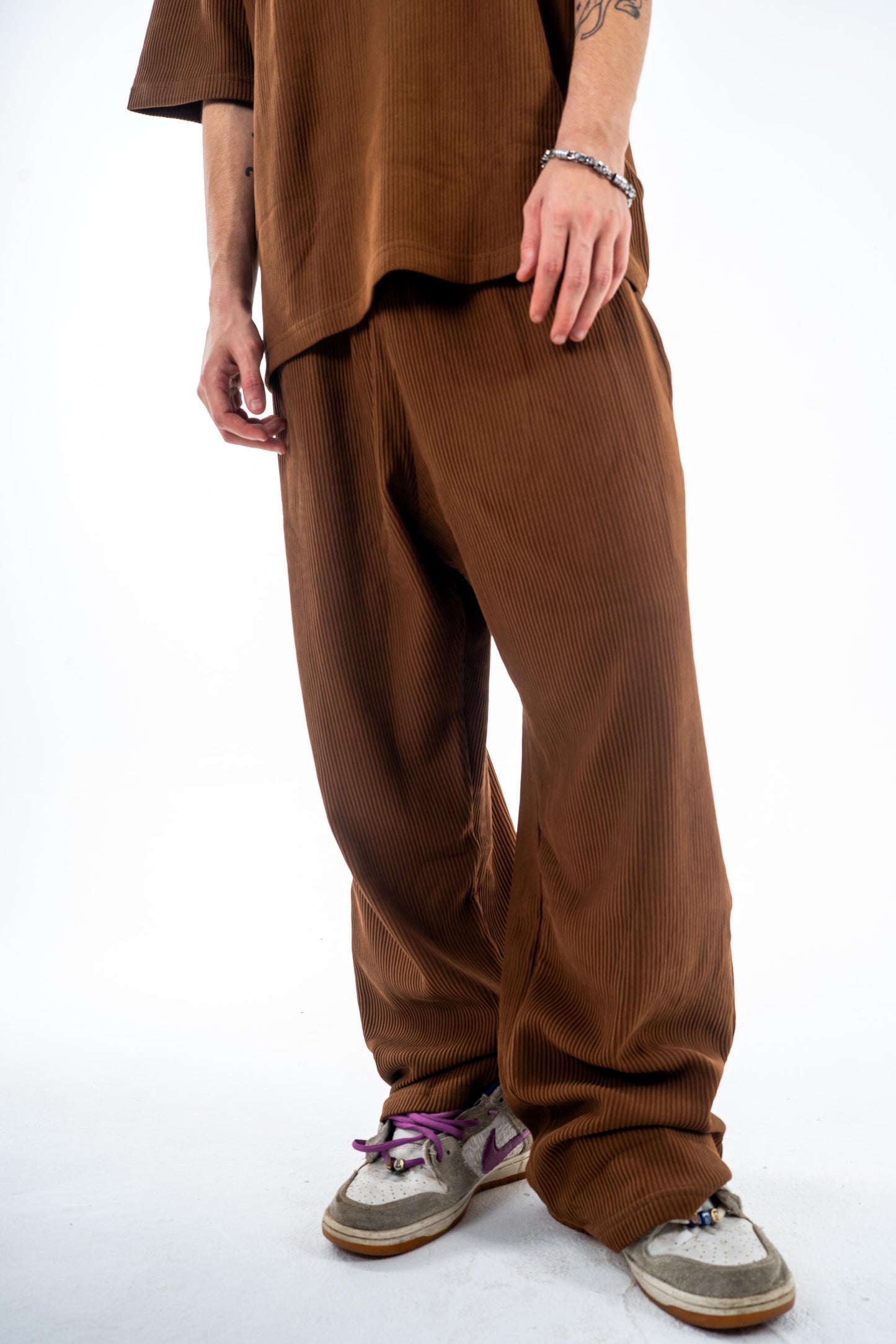Ribbed Brown Pants
