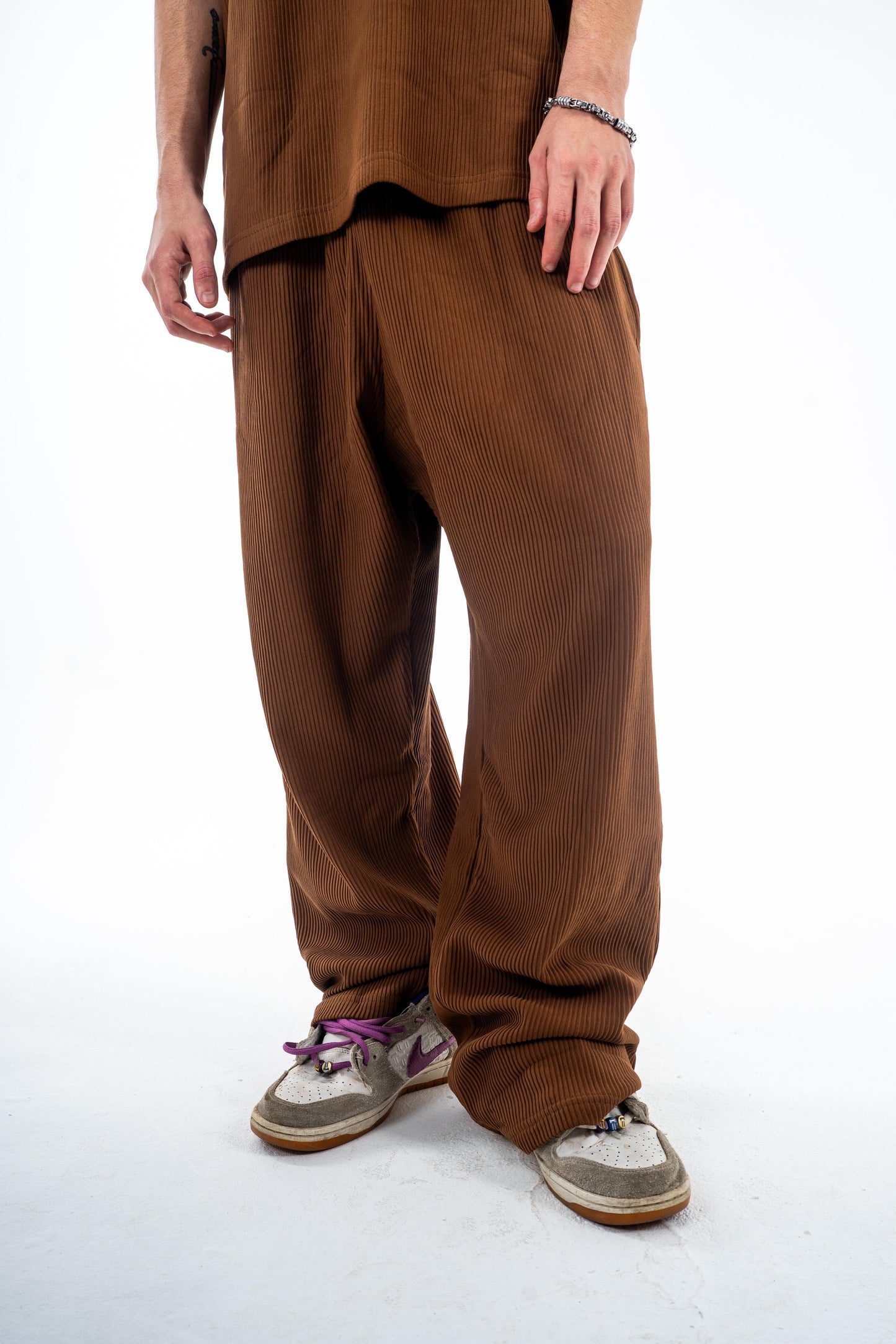 Ribbed Brown Pants