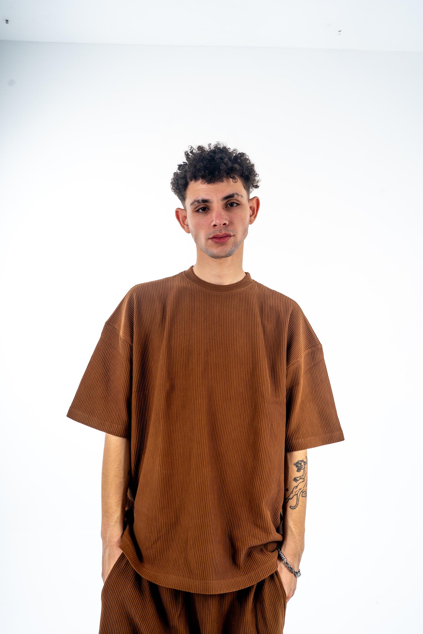 Ribbed Brown Tee