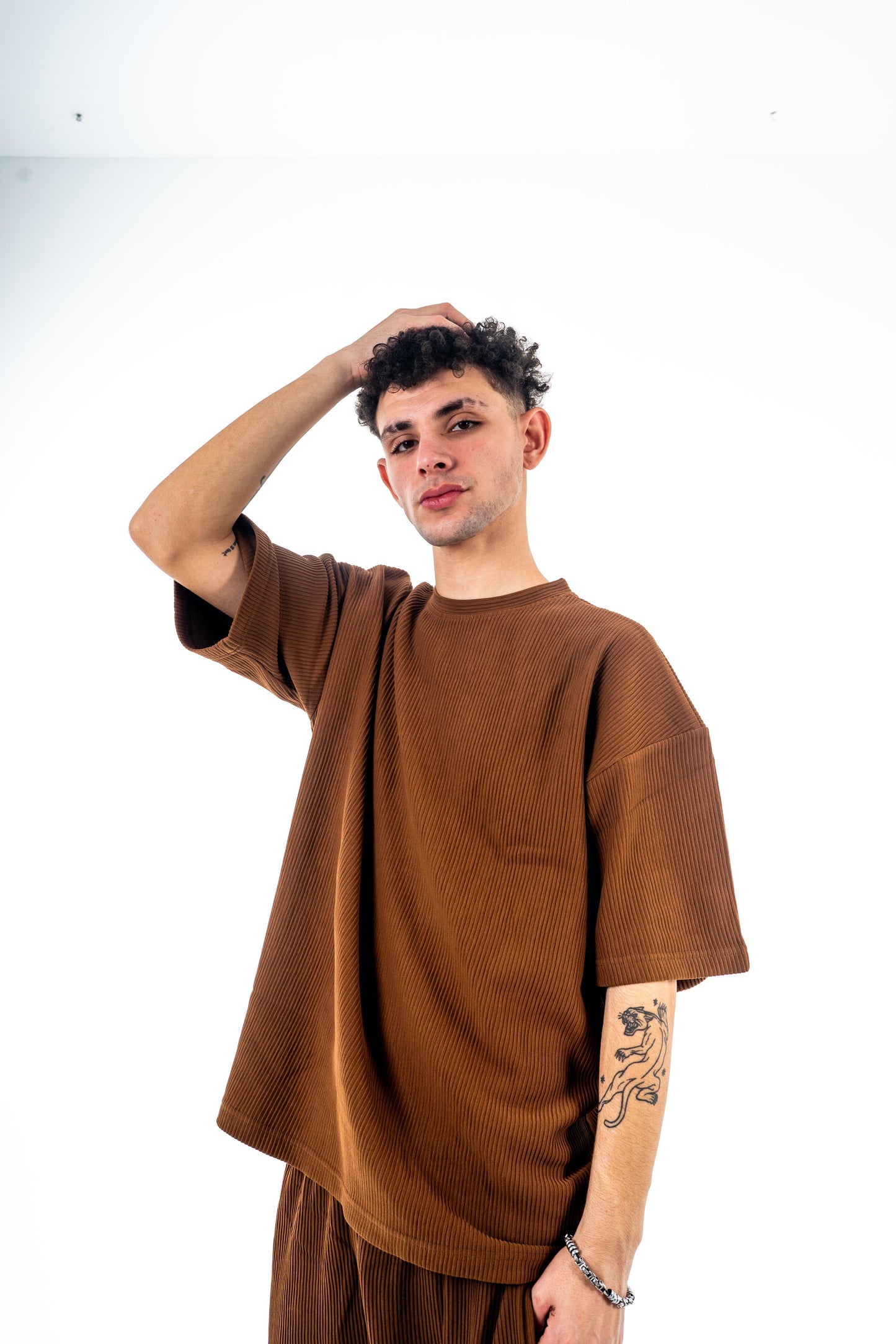 Ribbed Brown Tee