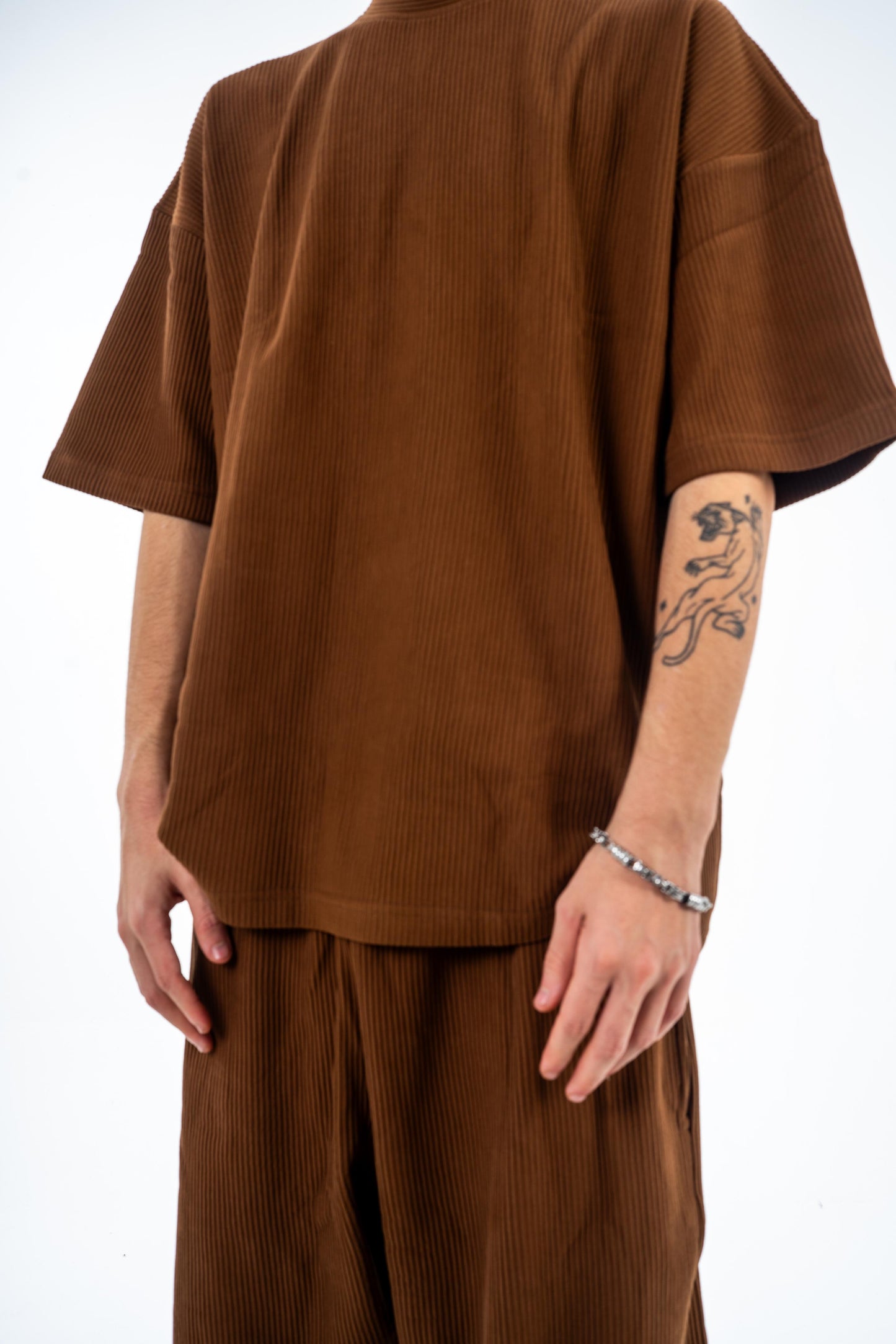 Ribbed Brown Tee